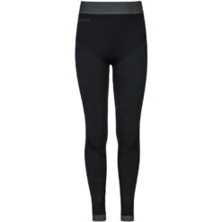 Odlo Performance Warm Kids' Base Layer Pants - Black - Odlo Graphite Grey