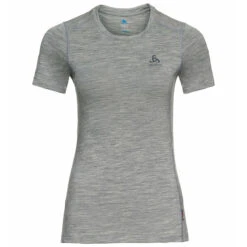 Odlo Natural 100% Merino Warm Base Layer T-Shirt Women - Grey Melange - Grey Melange