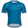 Odlo Men's Zeroweight Ceramicool Pro Full-Zip Short-Sleeve Cycling Jersey - Mykonos Blue - Graphic