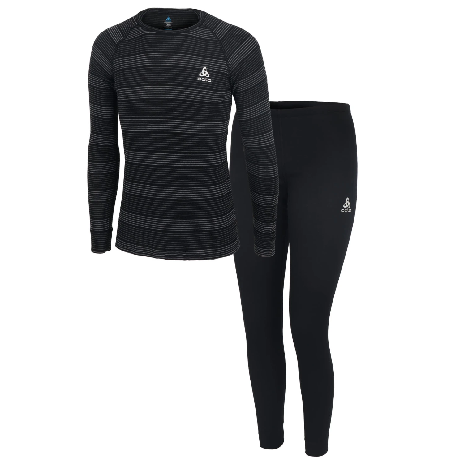 Odlo Active Warm Base Layer Set Kids - Black - Grey Melange 3 Odlo Active Warm Base Layer Set Kids - Black - Grey Melange