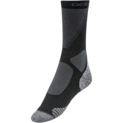Odlo Active Warm Cross-Country Crew Socks - Black - Odlo Graphite Grey