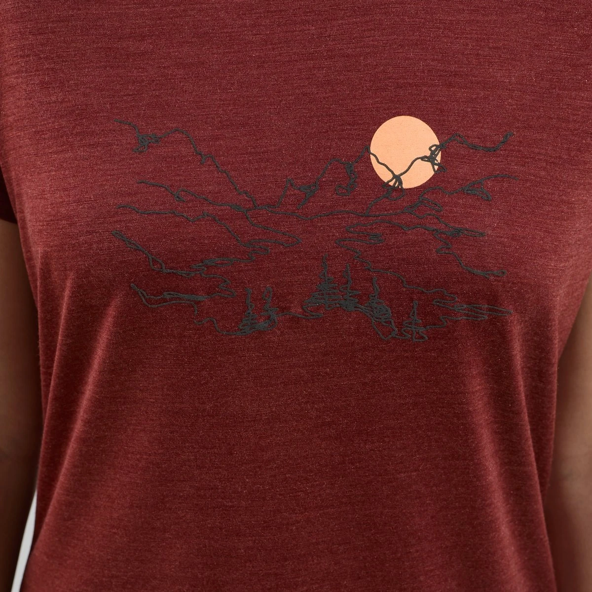 Odlo Ascent Performance Wool 130 Valley T-Shirt Women - Spiced Apple Melange 7 Odlo Ascent Performance Wool 130 Valley T-Shirt Women - Spiced Apple Melange - Image 5