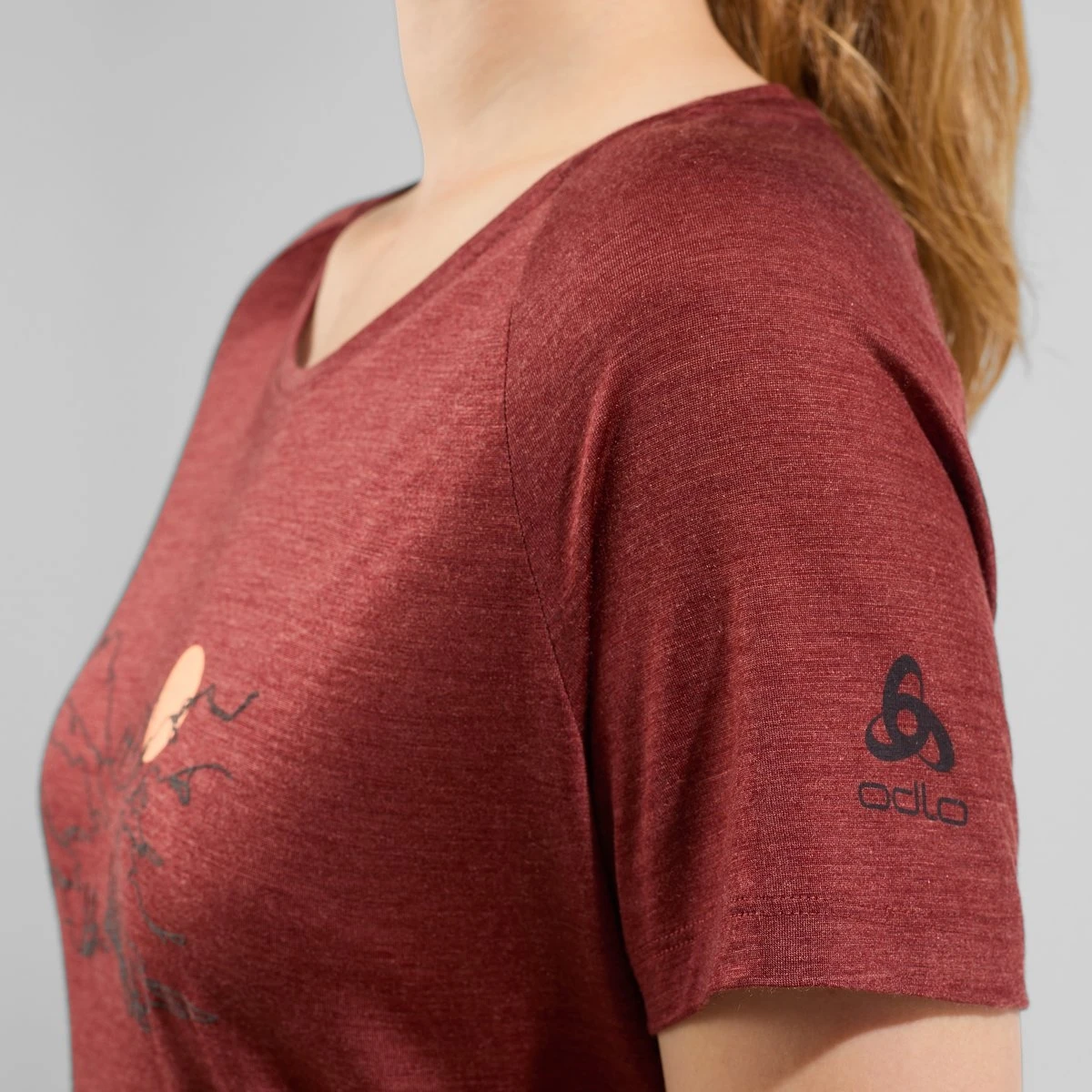 Odlo Ascent Performance Wool 130 Valley T-Shirt Women - Spiced Apple Melange 8 Odlo Ascent Performance Wool 130 Valley T-Shirt Women - Spiced Apple Melange - Image 6