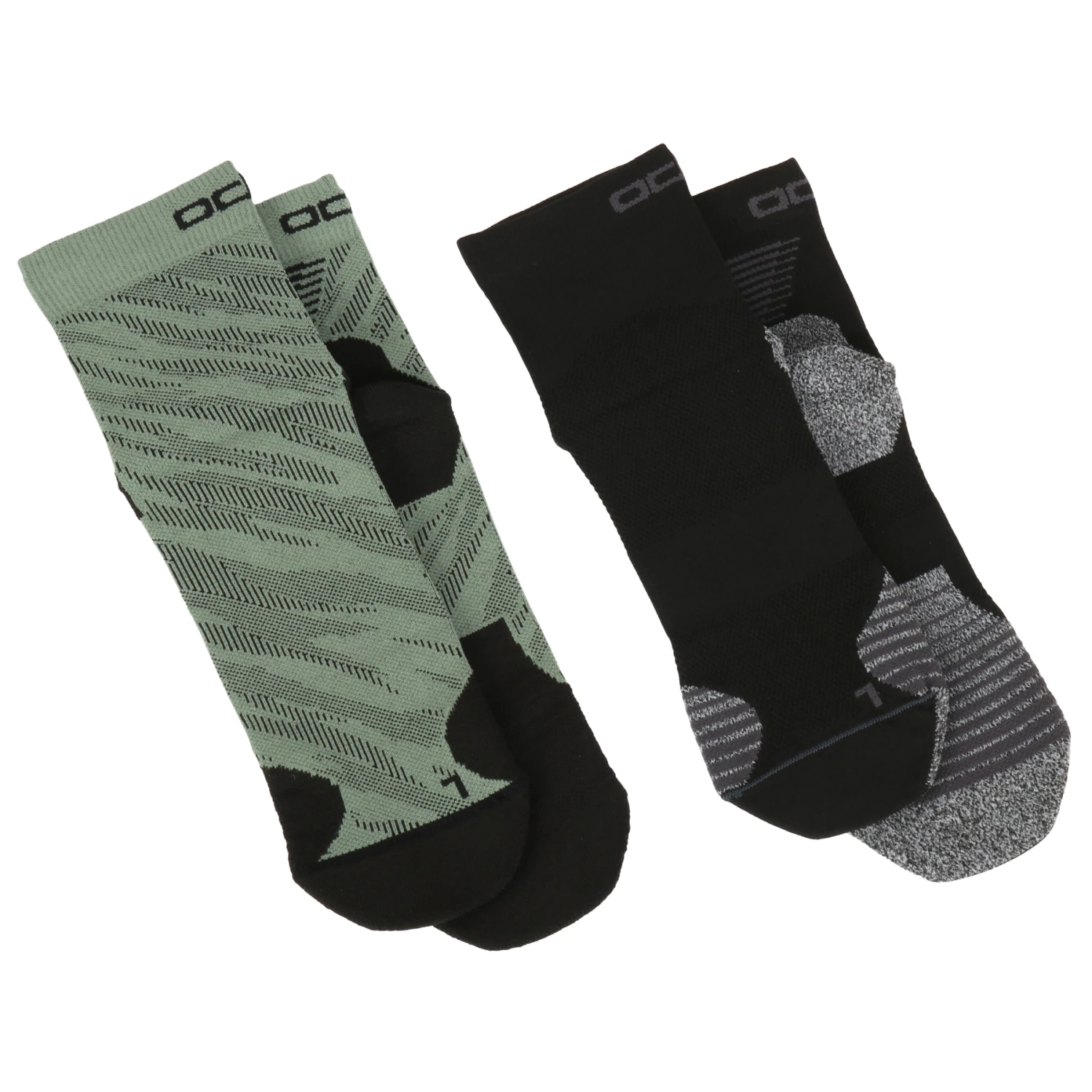 Odlo Ceramicool Run Graphic Socks - 2-Pack - Loden Frost - Black 7 Odlo Ceramicool Run Graphic Socks - 2-Pack - Loden Frost - Black - Image 5