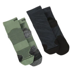 Odlo Ceramicool Run Graphic Socks - 2-Pack - Odlo Graphite Grey - Loden Frost -Odlo odlo ceramicool laufsocken mit grafischem design doppelpack loden grapgite 01 1429527
