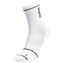 Odlo Ceramicool Reflective Micro Crew Cycling Socks - White