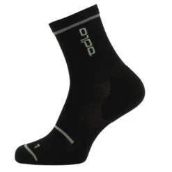 Odlo Ceramicool Reflective Micro Crew Cycling Socks - Black - Loden Frost