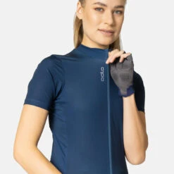 Odlo Zeroweight Chill-Tec Cycling Jersey Women - Black -Odlo odlo damen zeroweight chill tec radtrikot blue wing teal 1470724 1
