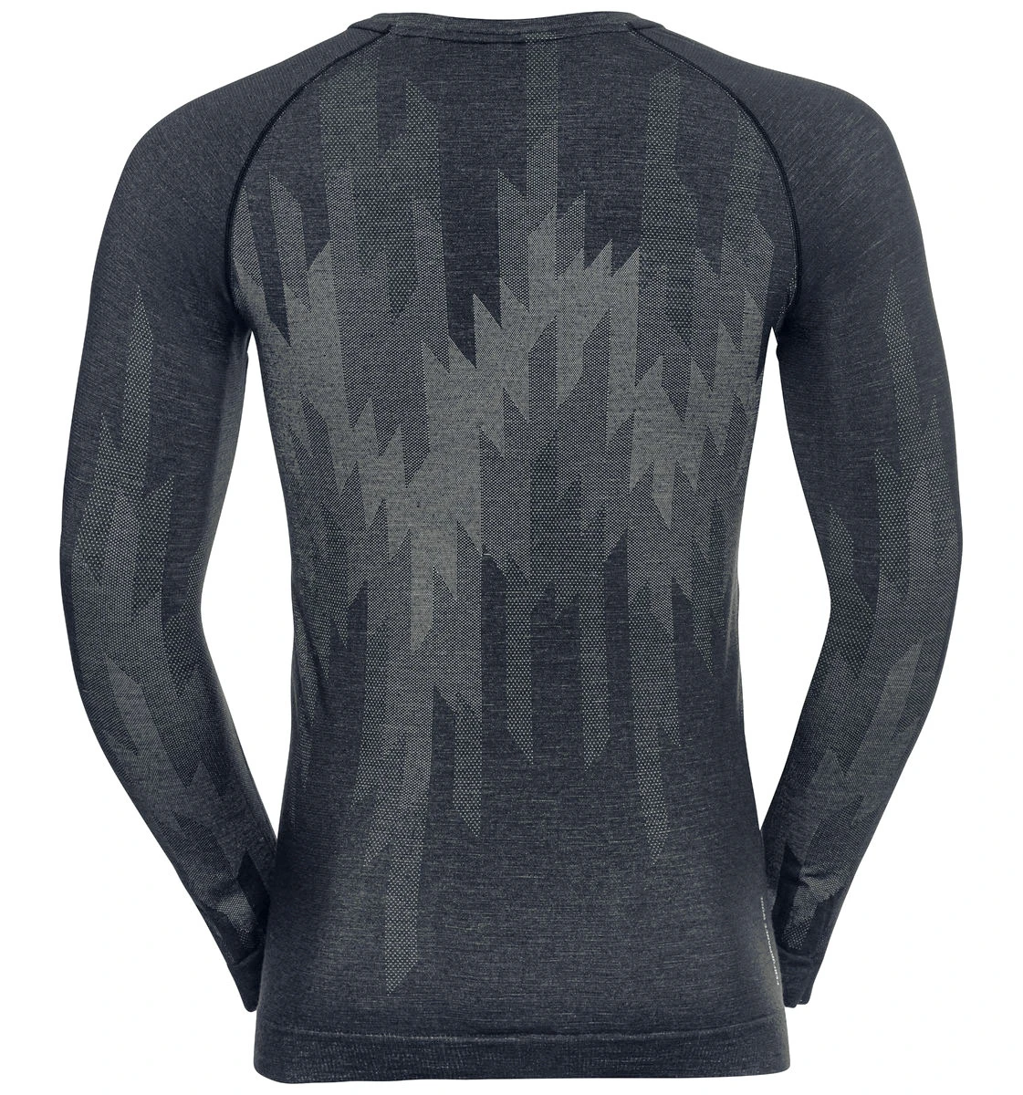 Odlo Kinship Performance Wool Warm Crew Neck Long-Sleeve Base Layer Top Men - India Ink Melange 4 Odlo Kinship Performance Wool Warm Crew Neck Long-Sleeve Base Layer Top Men - India Ink Melange - Image 2