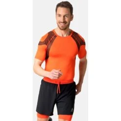 Odlo Active Spine 2.0 Running T-Shirt Men - Firelight -Odlo odlo mens active spine 2 1407254
