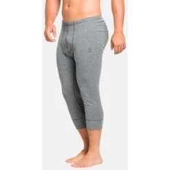 Odlo Active Warm 3/4 Base Layer Bottoms Men - Odlo Steel Grey Melange -Odlo odlo mens active warm eco 3 4 base layer pants odlo steel grey melange 1 1328892