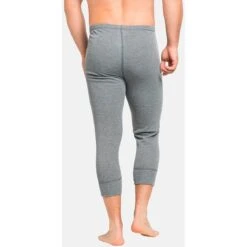Odlo Active Warm 3/4 Base Layer Bottoms Men - Odlo Steel Grey Melange -Odlo odlo mens active warm eco 3 4 base layer pants odlo steel grey melange 2 1328893