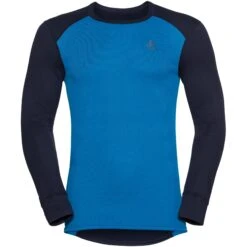 Odlo Men's Active Warm Eco Baselayer Set - Dark Sapphire - Indigo Bunting -Odlo odlo mens active warm eco baselayer set dark sapphire indigo bunting 3 1278053