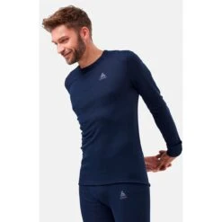 Odlo Active Warm Long-Sleeve Base Layer Top Men - Dark Sapphire -Odlo odlo mens active warm eco long sleeve base layer top dark sapphire 1 1328859