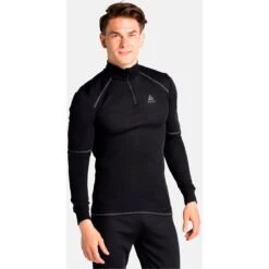 Odlo Active X-Warm Half Zip Turtleneck Long-Sleeve Base Layer Men - Black -Odlo odlo mens active x warm eco half zip turtleneck baselayer black 1 1328923