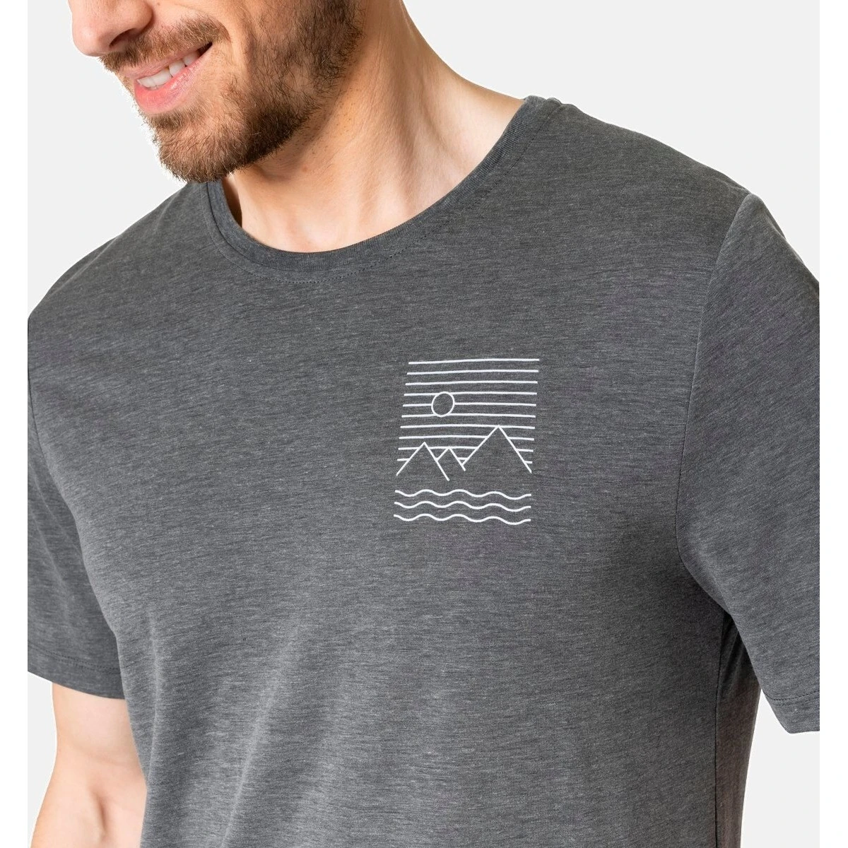 Odlo Ascent 365 Linear T-Shirt Men - Black Melange 5 Odlo Ascent 365 Linear T-Shirt Men - Black Melange - Image 3