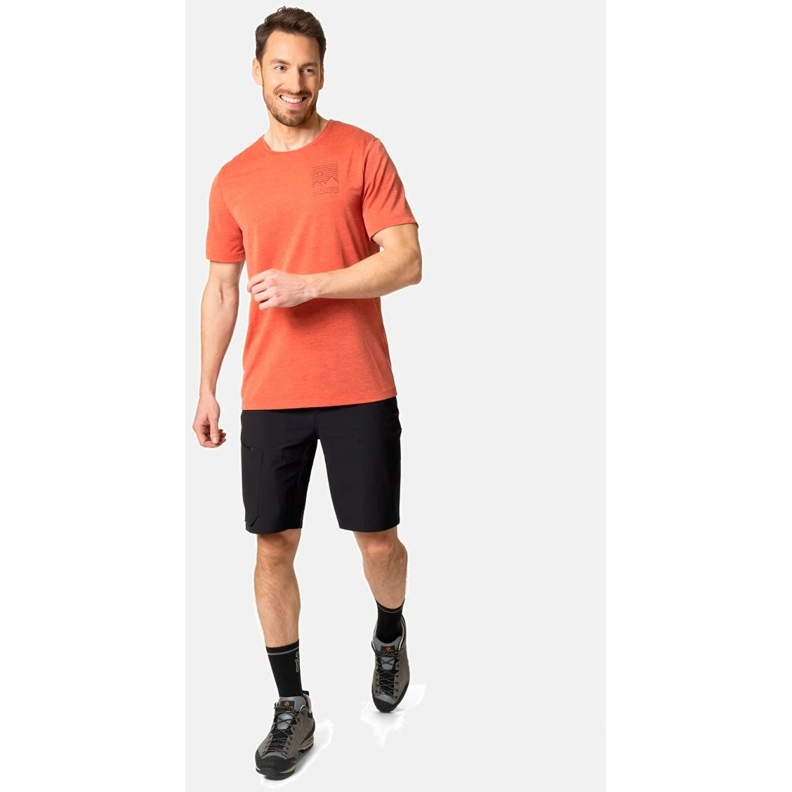 Odlo Ascent 365 Linear T-Shirt Men - Ketchup Melange 8 Odlo Ascent 365 Linear T-Shirt Men - Ketchup Melange - Image 6