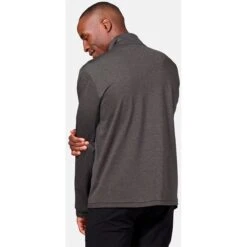 Odlo Ascent 365 Half Zip Mid Layer Pullover Men - Black Melange -Odlo odlo mens ascent 365 mid layer half zip black melange 2 1407408