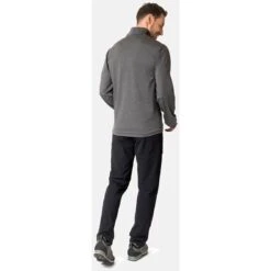 Odlo Ascent 365 Half Zip Mid Layer Pullover Men - Black Melange -Odlo odlo mens ascent 365 mid layer half zip black melange 5 1407411
