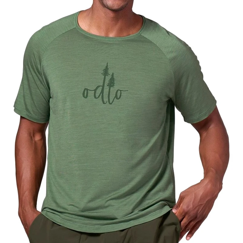Odlo Ascent Performance Wool 130 Trees T-Shirt Men - Loden Frost Melange 5 Odlo Ascent Performance Wool 130 Trees T-Shirt Men - Loden Frost Melange - Image 3