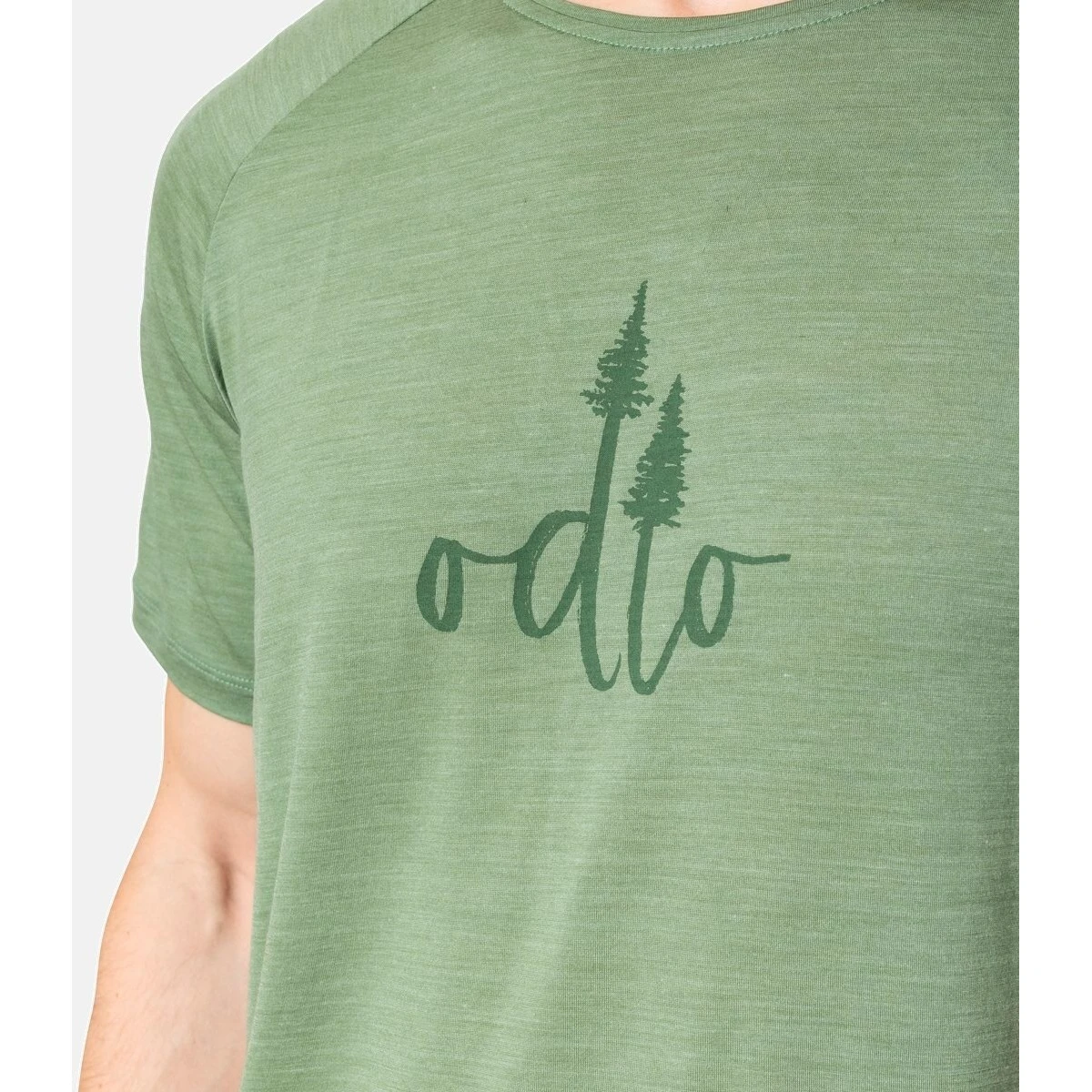 Odlo Ascent Performance Wool 130 Trees T-Shirt Men - Loden Frost Melange 7 Odlo Ascent Performance Wool 130 Trees T-Shirt Men - Loden Frost Melange - Image 5