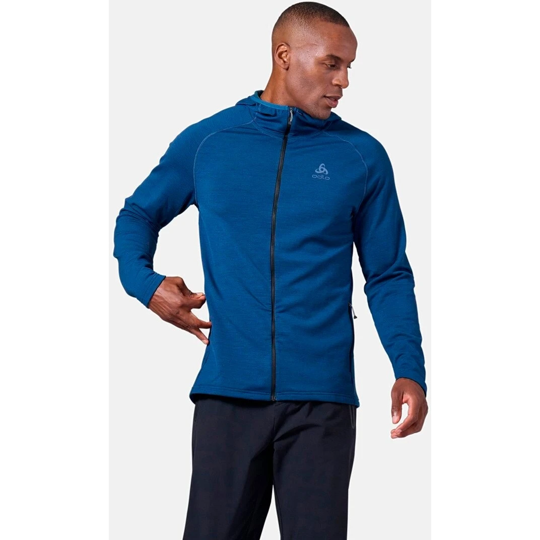 Odlo Ascent Performance Wool Warm Hooded Mid Layer Jacket Men - Odlo Graphite Grey 5 Odlo Ascent Performance Wool Warm Hooded Mid Layer Jacket Men - Odlo Graphite Grey - Image 3