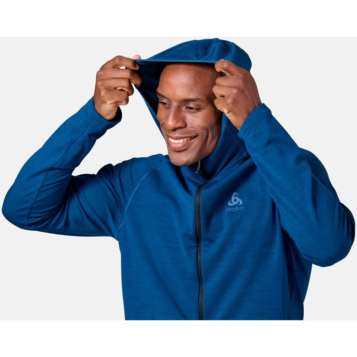 Odlo Ascent Performance Wool Warm Hooded Mid Layer Jacket Men - Odlo Graphite Grey 7 Odlo Ascent Performance Wool Warm Hooded Mid Layer Jacket Men - Odlo Graphite Grey - Image 5