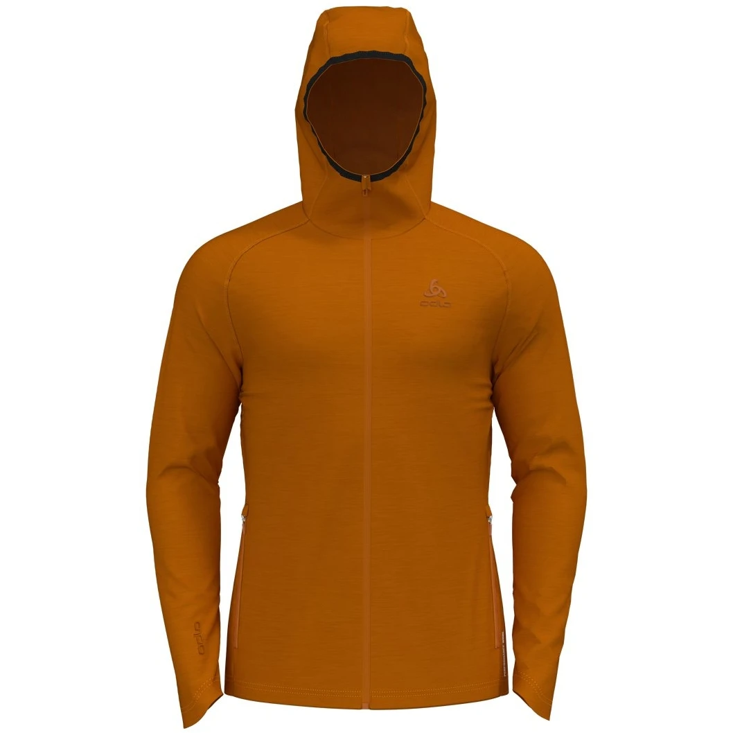 Odlo Ascent Performance Wool Warm Hooded Mid Layer Jacket Men - Honey Ginger 3 Odlo Ascent Performance Wool Warm Hooded Mid Layer Jacket Men - Honey Ginger