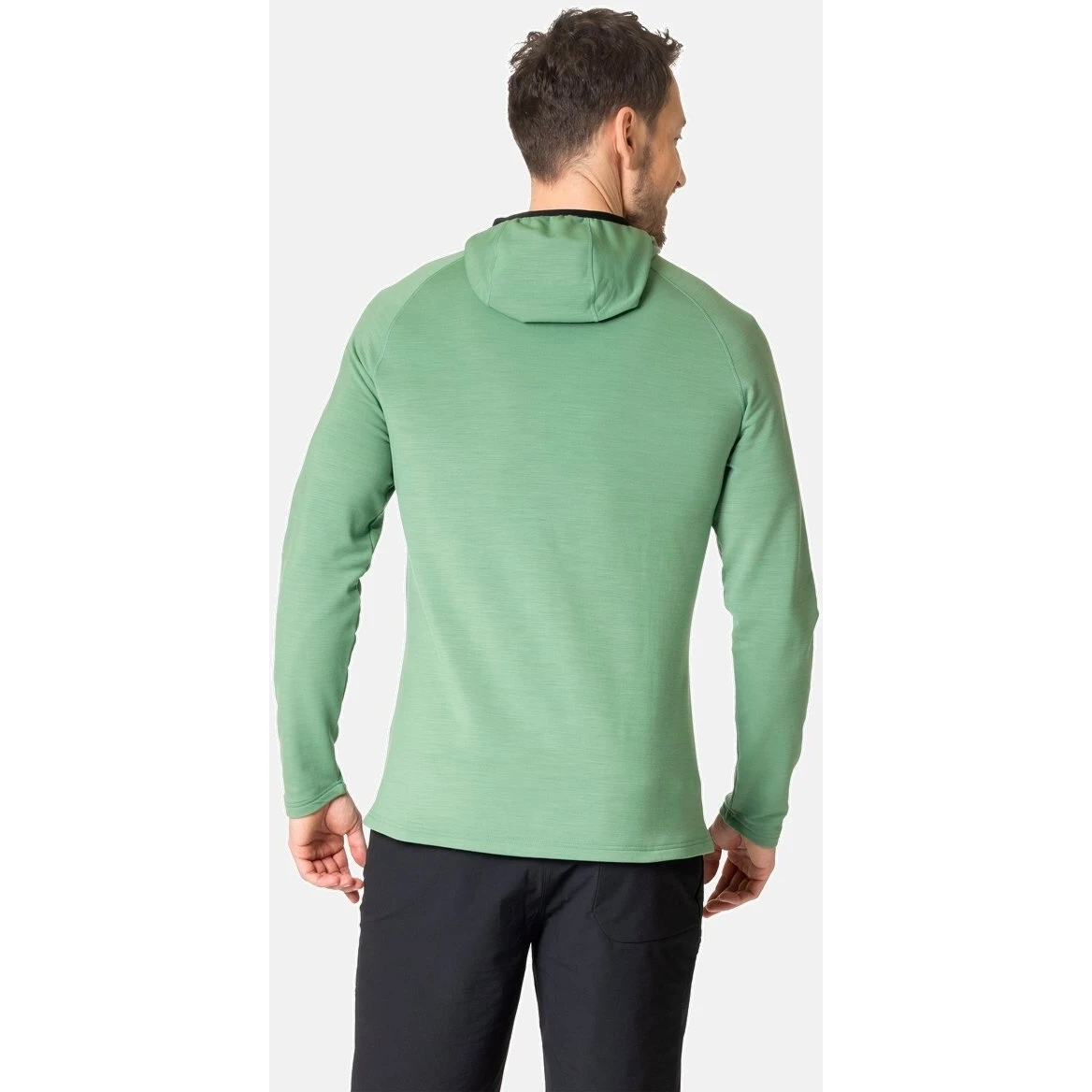 Odlo Ascent Performance Wool Warm Hooded Mid Layer Jacket Men - Loden Frost 4 Odlo Ascent Performance Wool Warm Hooded Mid Layer Jacket Men - Loden Frost - Image 2