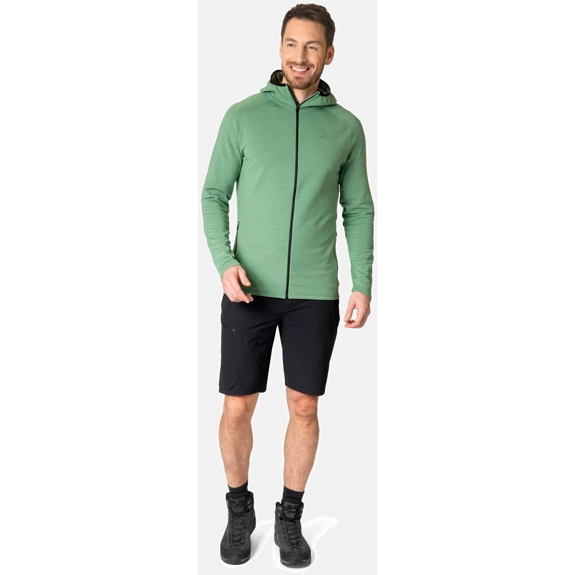 Odlo Ascent Performance Wool Warm Hooded Mid Layer Jacket Men - Loden Frost 7 Odlo Ascent Performance Wool Warm Hooded Mid Layer Jacket Men - Loden Frost - Image 5