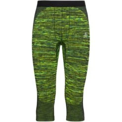 Odlo Men's Blackcomb Eco 3/4 Bottom - Lime Green - Space Dye