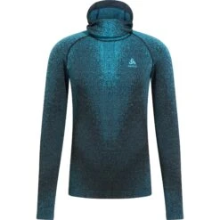 Odlo Blackcomb Long-Sleeve Base Layer Top With Face Mask Men - Saxony Blue