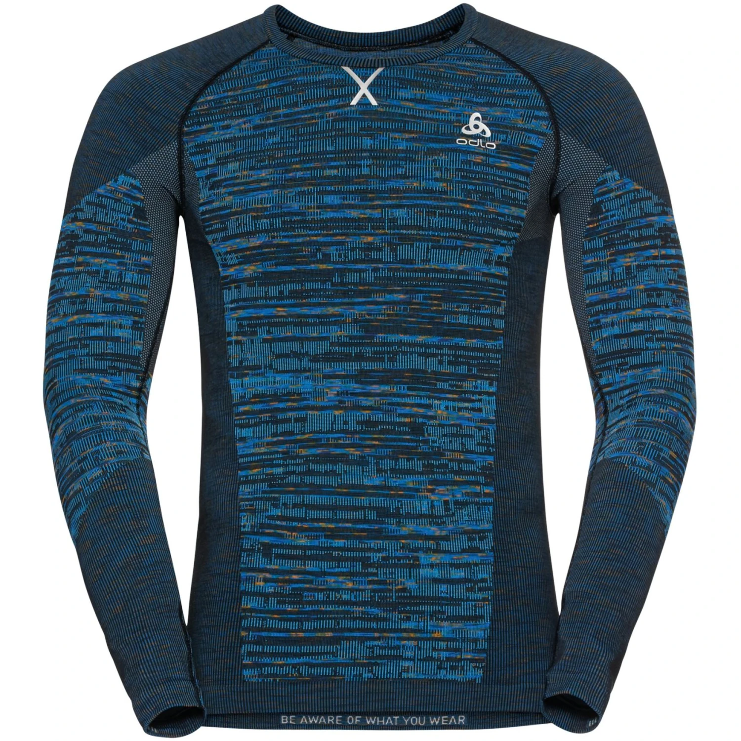 Odlo Men's Blackcomb Eco Long Sleeve Baselayer - Indigo Bunting - Space Dye 3 Odlo Men's Blackcomb Eco Long Sleeve Baselayer - Indigo Bunting - Space Dye