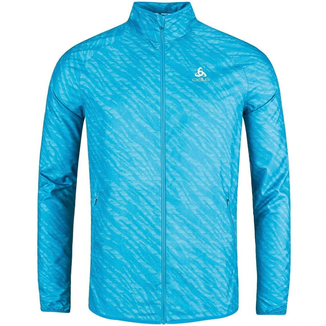 Odlo Essentials Light Print Running Jacket Men - Saxony Blue 3 Odlo Essentials Light Print Running Jacket Men - Saxony Blue