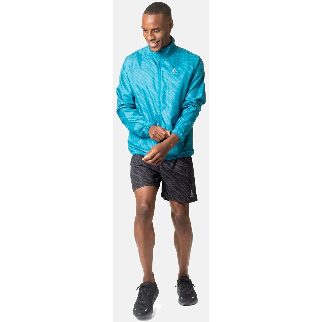 Odlo Essentials Light Print Running Jacket Men - Saxony Blue 9 Odlo Essentials Light Print Running Jacket Men - Saxony Blue - Image 7