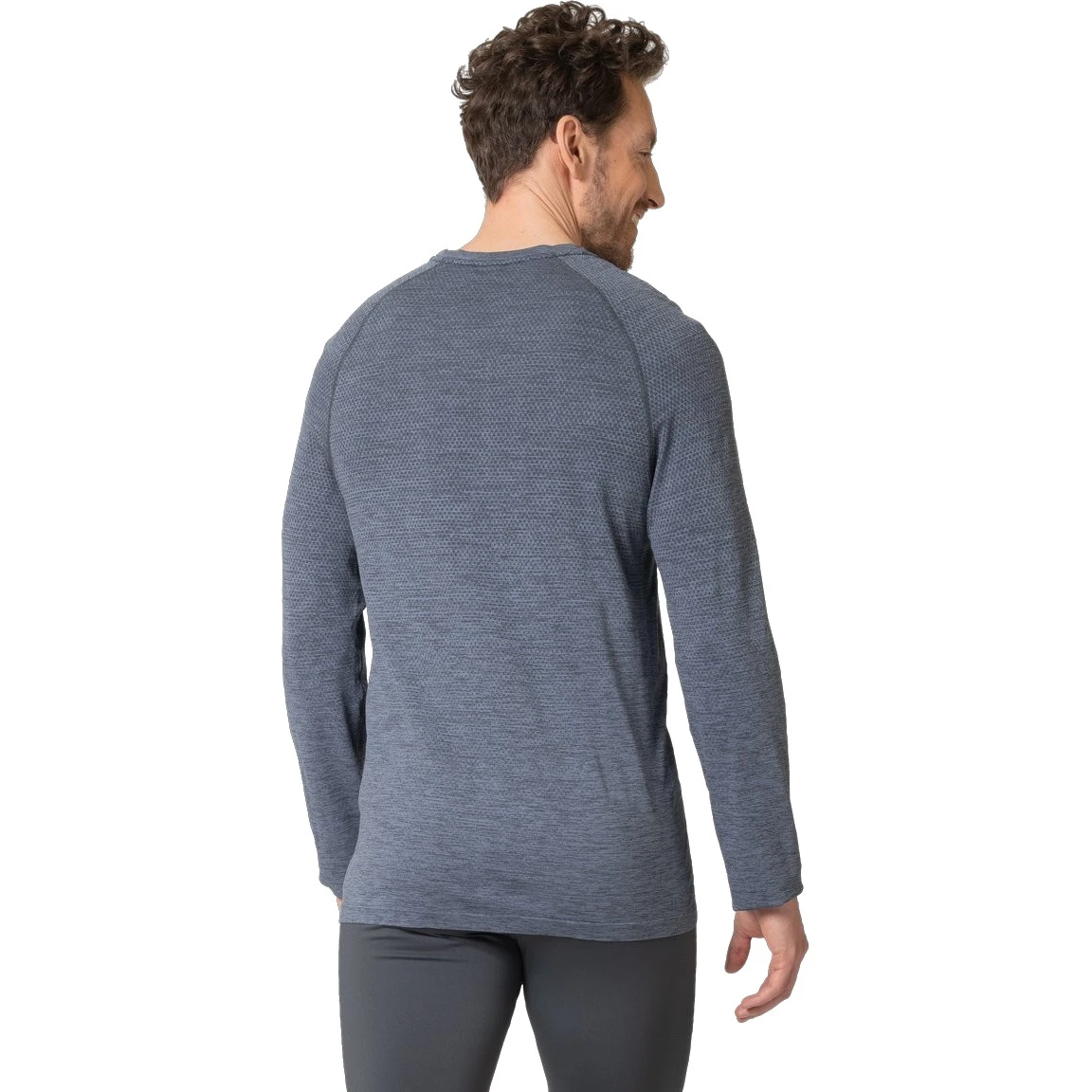 Odlo Essentials Seamless Long Sleeve Running T-Shirt Men - Folkstone Gray Melange 4 Odlo Essentials Seamless Long Sleeve Running T-Shirt Men - Folkstone Gray Melange - Image 2