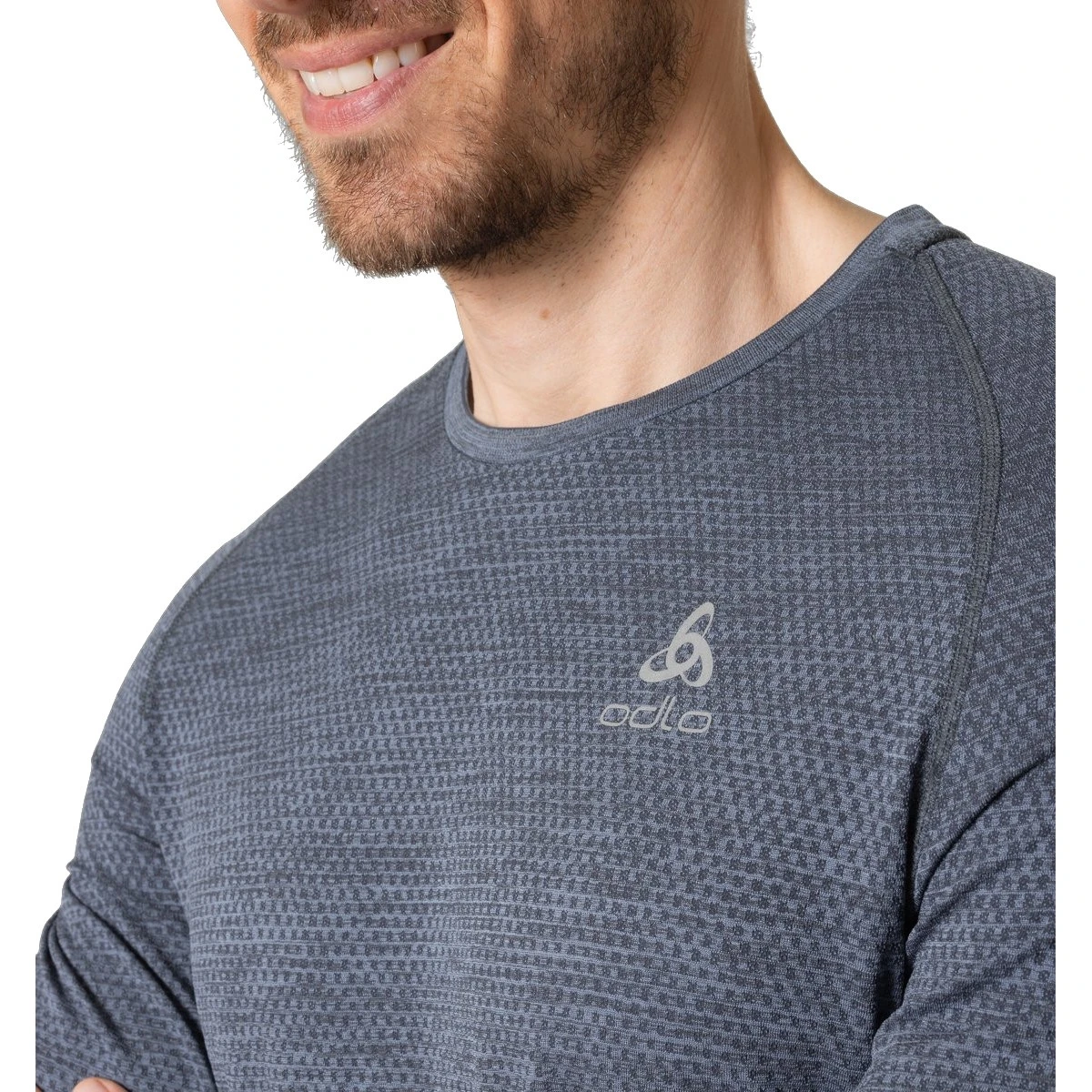 Odlo Essentials Seamless Long Sleeve Running T-Shirt Men - Folkstone Gray Melange 5 Odlo Essentials Seamless Long Sleeve Running T-Shirt Men - Folkstone Gray Melange - Image 3