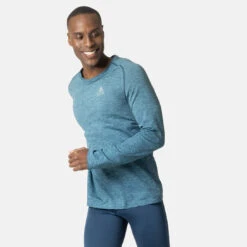 Odlo Essentials Seamless Long Sleeve Running T-Shirt Men - Oriole Melange 6 Odlo Essentials Seamless Long Sleeve Running T-Shirt Men - Oriole Melange -Odlo odlo mens essentials seamless long sleeve running t shirt saxony blue melange 2 1467007 1