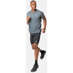 Odlo Essentials Seamless Running T-Shirt Men - Grey Melange -Odlo odlo mens essentials seamless running t shirt grey melange 3 1407654