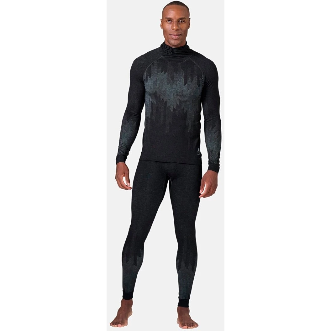 Odlo Kinship Performance Wool Warm Long-Sleeve Base Layer With Face Mask Men - Black Melange 7 Odlo Kinship Performance Wool Warm Long-Sleeve Base Layer With Face Mask Men - Black Melange - Image 5