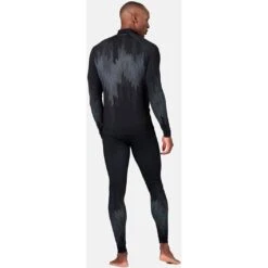 Odlo Kinship Performance Wool Warm Half-Zip Long-Sleeve Base Layer Top Men - Black Melange 11 Odlo Kinship Performance Wool Warm Half-Zip Long-Sleeve Base Layer Top Men - Black Melange -Odlo odlo mens kinship performance wool 200 half zip long sleeve shirt black melange 5 1318508