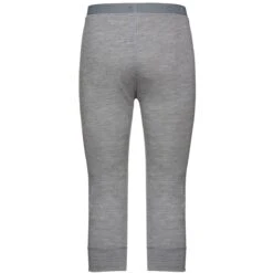 Odlo Men's Natural 100% Merino Warm 3/4 Base Layer Pants - Grey Melange - Grey Melange -Odlo odlo mens natural 100 merino warm 3 4 base layer pants grey melange grey melange 2 1329226