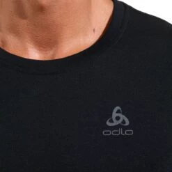 Odlo Natural Merino 200 Crew Neck Long-Sleeve Base Layer Top Men - Black -Odlo odlo mens natural merino 200 crew neck base layer black 5 1556442