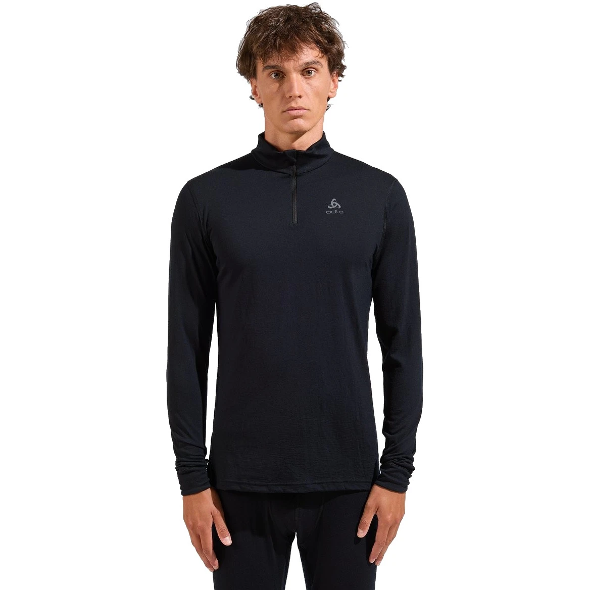 Odlo Natural Merino 200 Half-Zip Turtleneck Long-Sleeve Base Layer Top Men - Black 3 Odlo Natural Merino 200 Half-Zip Turtleneck Long-Sleeve Base Layer Top Men - Black