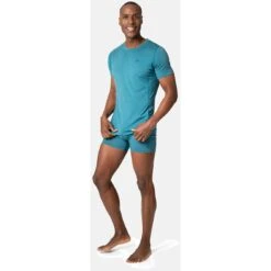 Odlo Natural Performance Wool 130 Base Layer T-Shirt Men - Saxony Blue Melange -Odlo odlo mens natural performance wool 130 base layer t shirt saxony blue melange 3 1409037