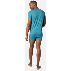Odlo Natural Performance Wool 130 Base Layer T-Shirt Men - Saxony Blue Melange -Odlo odlo mens natural performance wool 130 base layer t shirt saxony blue melange 4 1409038