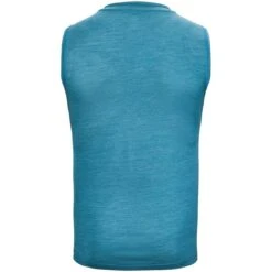 Odlo Natural Performance Wool 130 Base Layer Tank Top Men - Saxony Blue Melange -Odlo odlo mens natural performance wool 130 tank top saxony blue melange 2 1452004