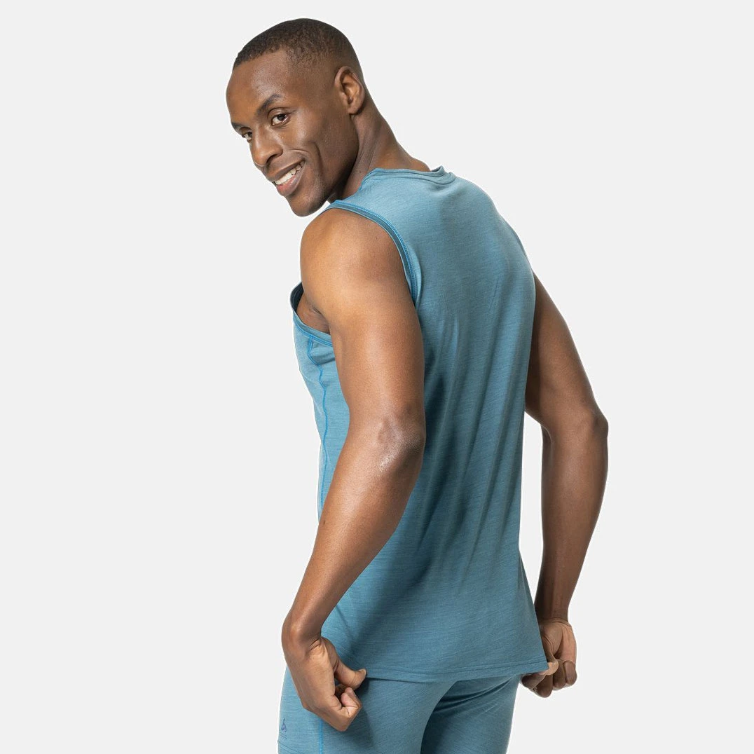 Odlo Natural Performance Wool 130 Base Layer Tank Top Men - Grey Melange 6 Odlo Natural Performance Wool 130 Base Layer Tank Top Men - Grey Melange - Image 4
