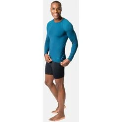 Odlo Performance Light Long-Sleeve Base Layer Top Men - Blue Wing Teal - Saxony Blue 13 Odlo Performance Light Long-Sleeve Base Layer Top Men - Blue Wing Teal - Saxony Blue -Odlo odlo mens performance light eco long sleeve t shirt blue wing teal saxony blue 3 1409473