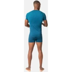Odlo Performance Light Base Layer T-Shirt Men - Blue Wing Teal - Saxony Blue -Odlo odlo mens performance light eco short sleeve t shirt blue wing teal saxony blue 4 1409497